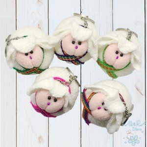 1 PCS CUTE ALPACA PERUVIAN HANDMADE SOUVENIR TEXTILE FABRIC GIFT KEYCHAIN